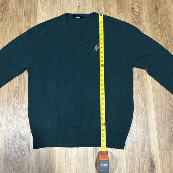 Men's Maban of Scotland 100% Pure Lambswool V Neck Sweater Green Medium - Picture 6 of 10